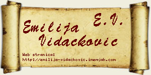 Emilija Vidačković vizit kartica